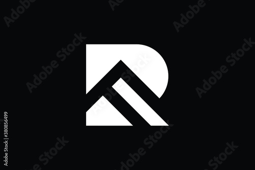 Minimal Innovative Initial RM logo and MR logo. Letter R RM MR creative elegant Monogram. Premium Business logo icon. White color on black background