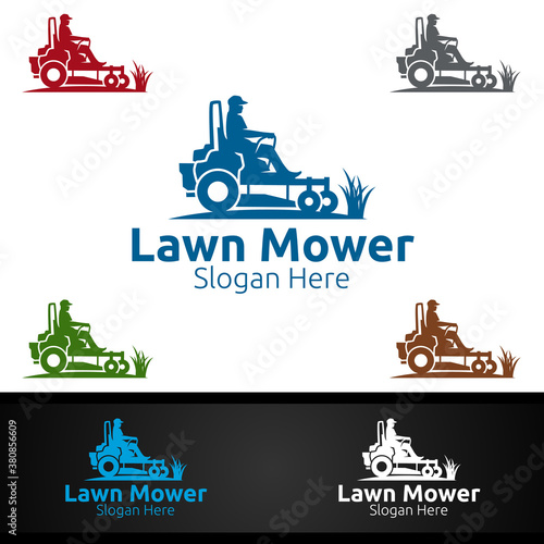 Lawn Mower Logo for Lawn Mowing Gardener Design