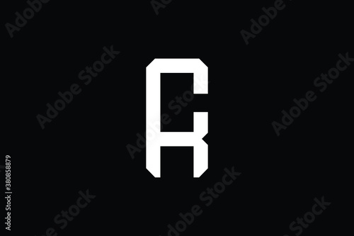 Minimal Innovative Initial RC logo and CR logo. Letter RC CR R C creative elegant Monogram. Premium Business logo icon. White color on black background
