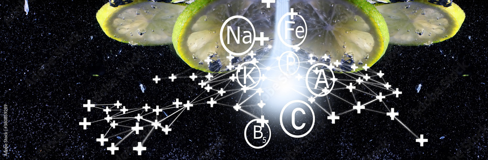 Water drops on ripe sweet lemon. Fresh lime background with copy space for your text. Vegan concept. Water drops on ripe sweet lemon. Fresh lime background with copy space for your text. Vegan concept.