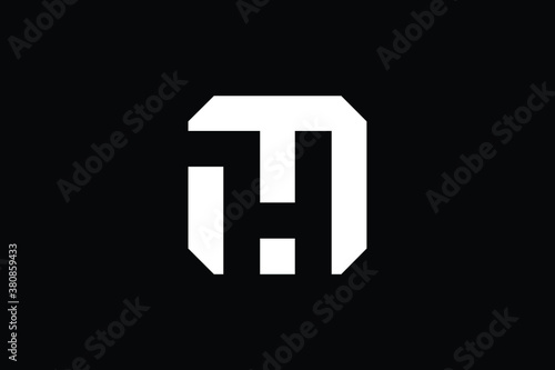 Minimal Innovative Initial MH logo and HM logo. Letter M H HM MH creative elegant Monogram. Premium Business logo icon. White color on black background