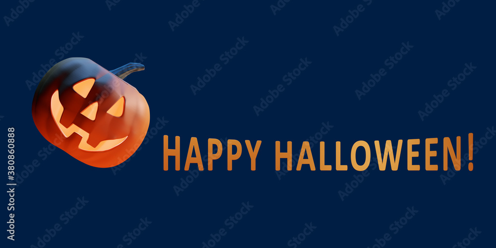 Naklejka premium Halloween background with a pumpkin head.