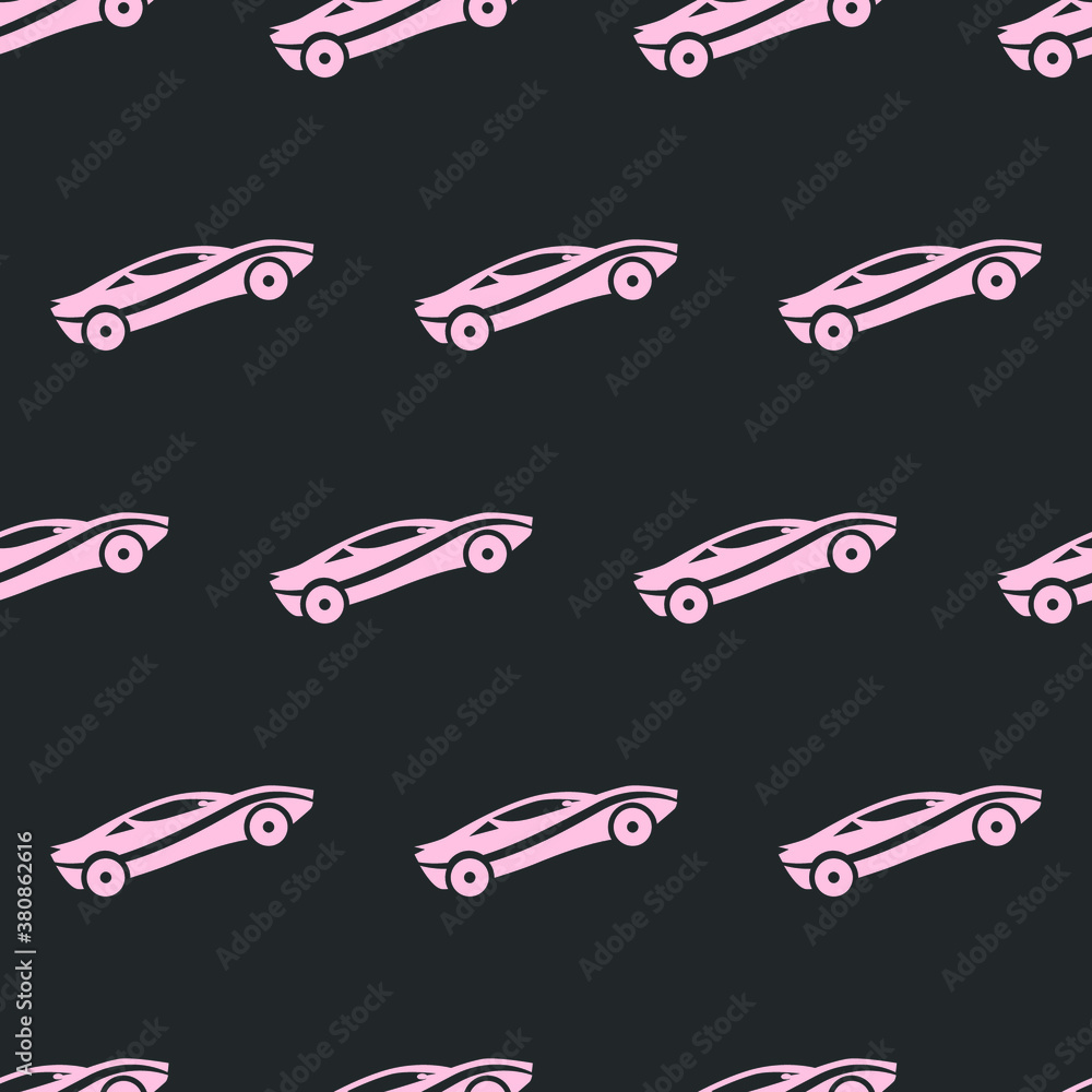 seamless pattern two color super car icon with dark brown background seamless pattern two color super car icon with dark brown background