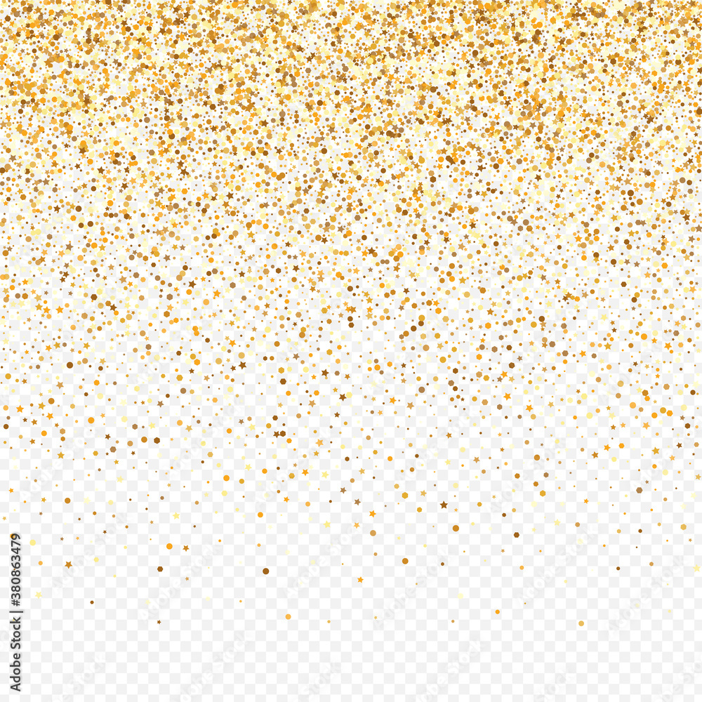 Gold Polka Holiday Transparent Background. Luxury 