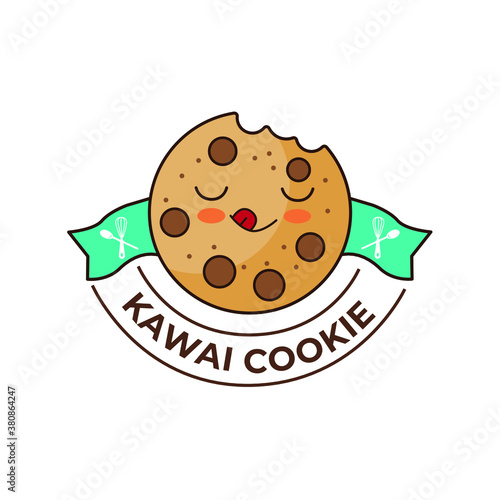Kawai cookie character. for the logo design template. vector illustration