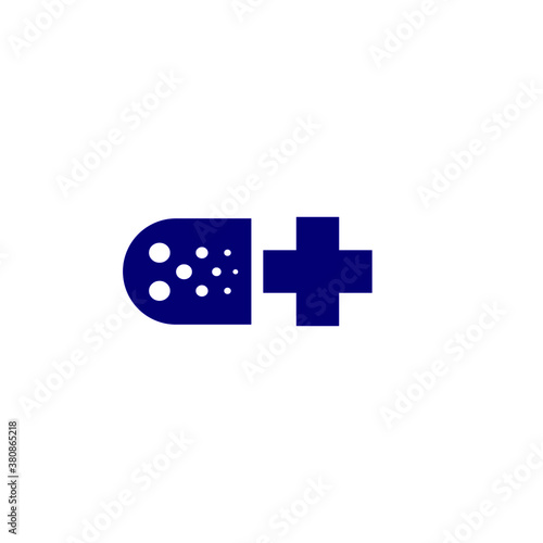 Doctor capsul stethoscope plus illustration vector logo design for medical and health care pharmacy and clinic symbols.