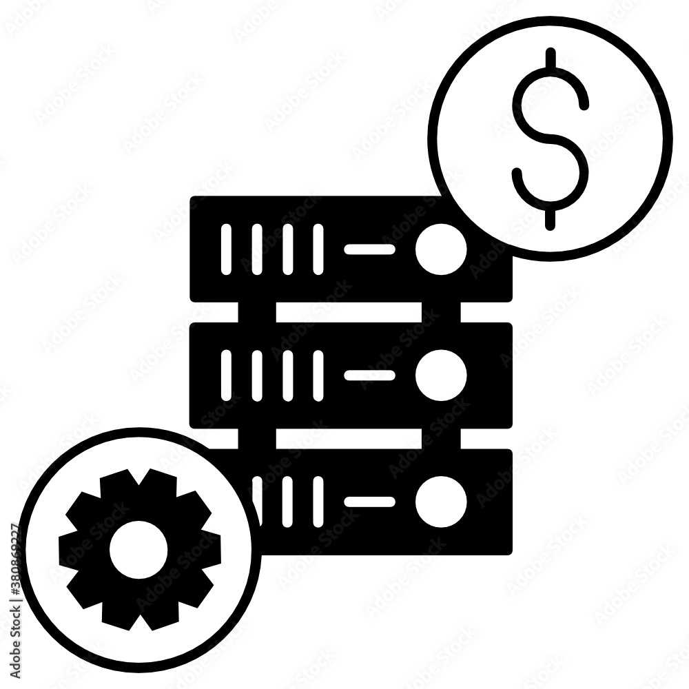 Managed cost effective Web Server Concept Vector hassle free Icon Design, Data Center and Web Hosting Symbol on White background 