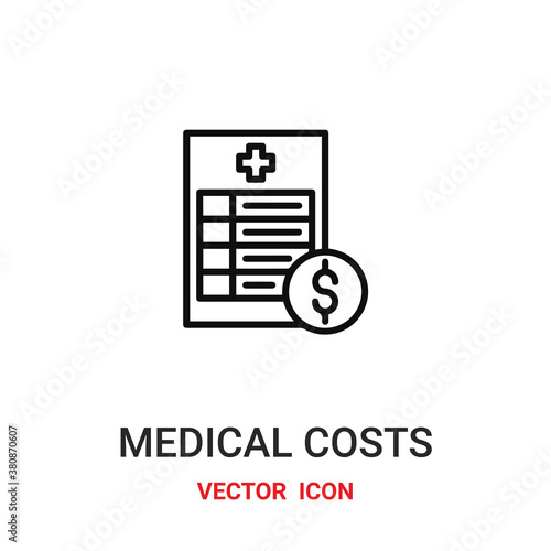 Medical bill vector icon. Modern, simple flat vector illustration for website or mobile app.Medical cost symbol, logo illustration. Pixel perfect vector graphics	