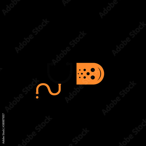Doctor capsul stethoscope plus illustration vector logo design for medical and health care pharmacy and clinic symbols.