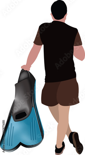man leaves for beach holidays