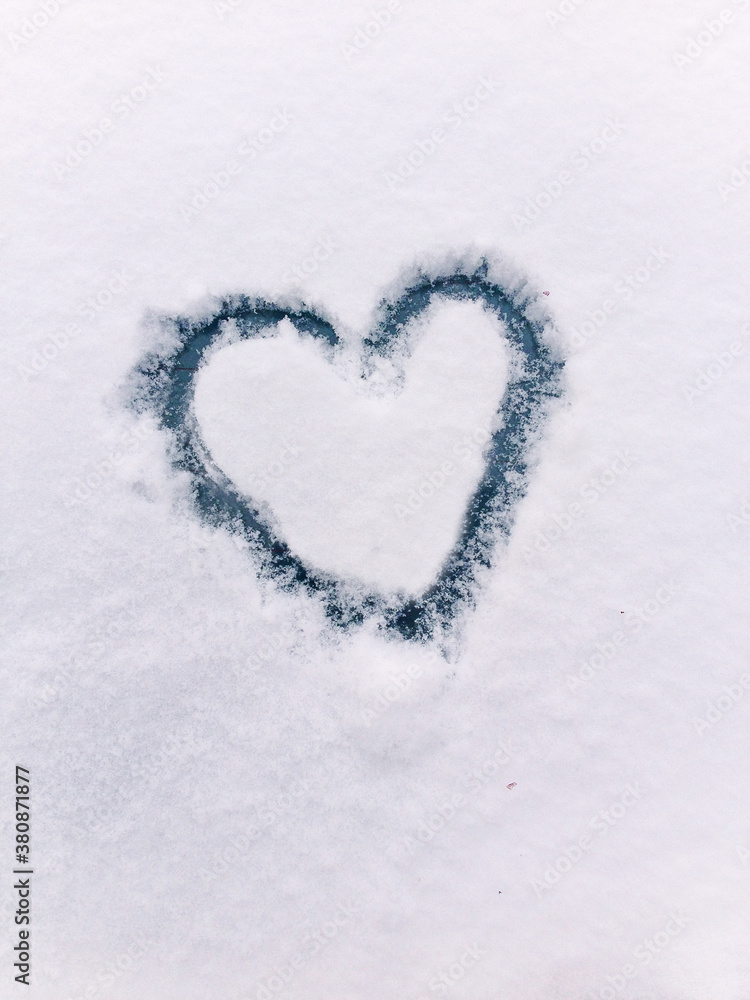 Heart drawn in a snow Heart drawn in a snow