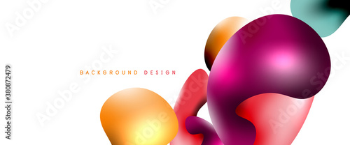 Bubbles abstract background. Liquid splashes on white vector template