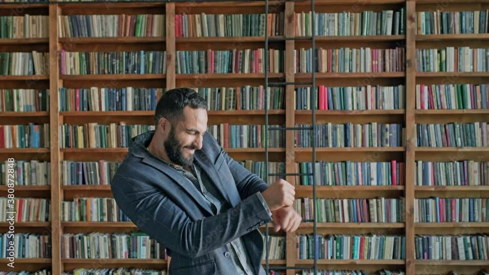 Young Guy Dancing In The Library. Young Guy Dancing In The Library.