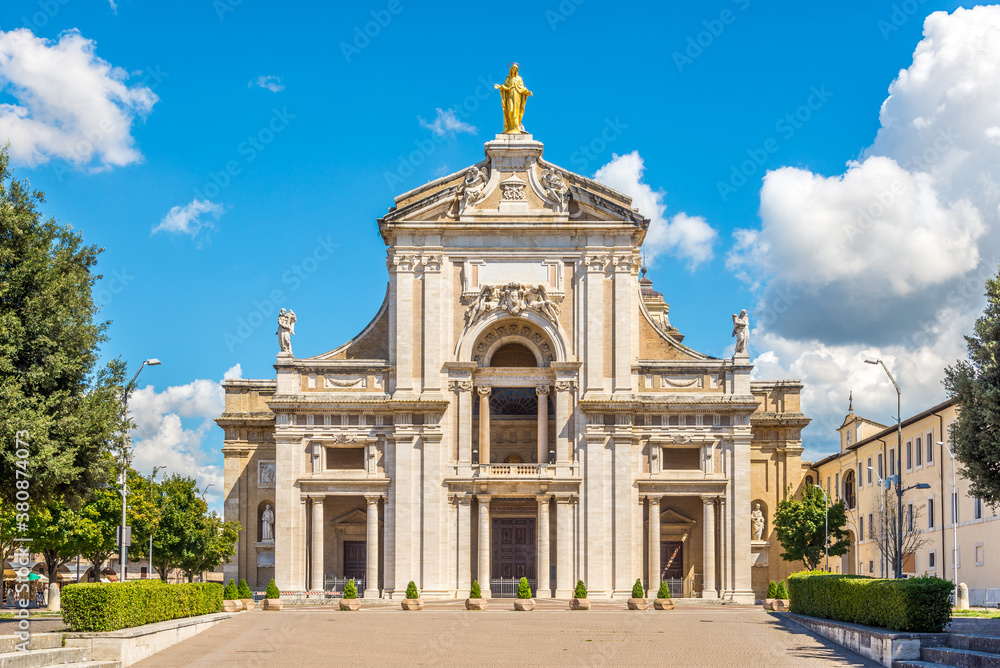 View at the Basilica of Santa Maria degli Angeli near Assisi - Italy - obrazy, fototapety, plakaty 
