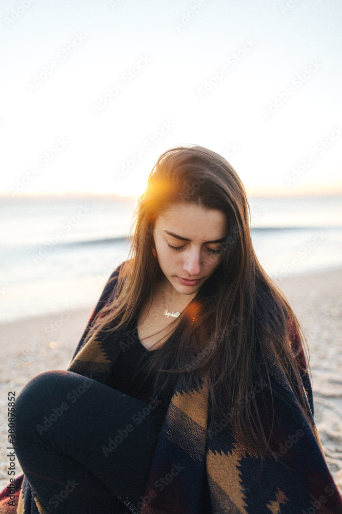 Beautiful Girl On a Beach in NJ During Sunrise Beautiful Girl On a Beach in NJ During Sunrise