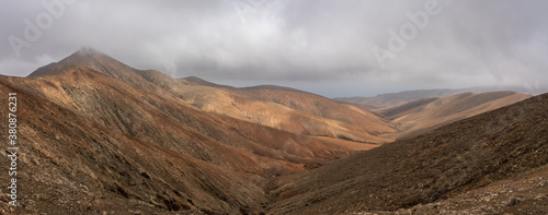 Panoramic view of mountain landscape view from Astronomical viewpoint Sicasumbre (Mirador Astronomico De Sica Sumbre). Fuerteventira. Canary Islands. Spain. photo