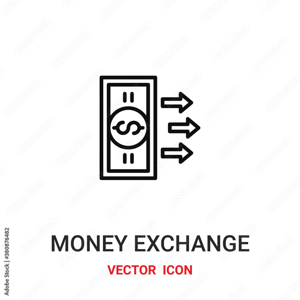 money exchange icon vector symbol. money exchange symbol icon vector for your design. Modern outline icon for your website and mobile app design.