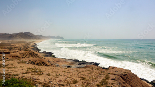 waves on mughsail beach in salalah  photo