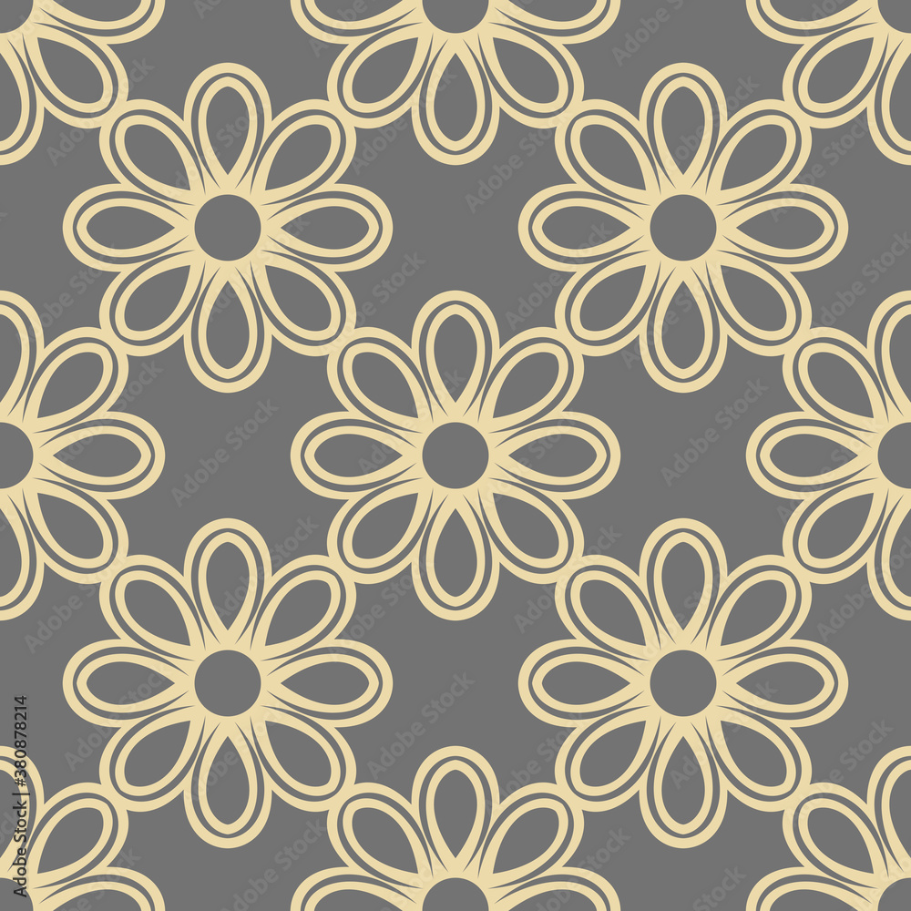 Floral golden ornament. Seamless abstract classic background with flowers. Pattern with repeating floral elements. Ornament for fabric, wallpaper and packaging Floral golden ornament. Seamless abstract classic background with flowers. Pattern with repeating floral elements. Ornament for fabric, wallpaper and packaging