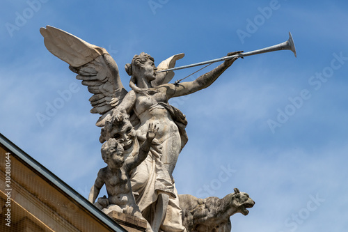 Close-up of statue on the state theatre Wiesbaden