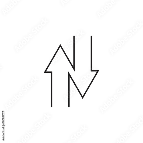 Up and down arrow logo design vector