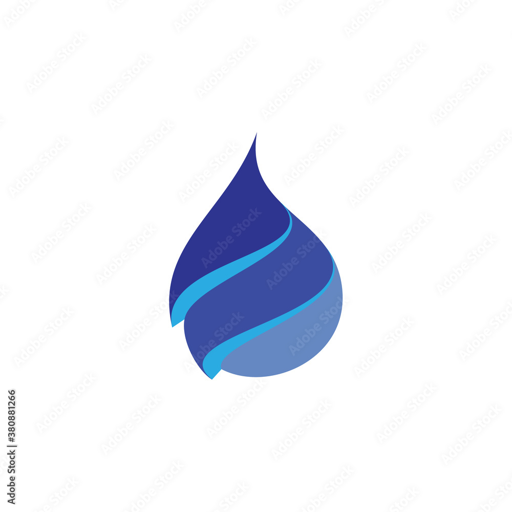 3D water drop logo design vector