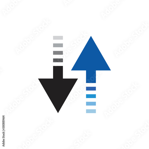 Up and down arrow logo design vector