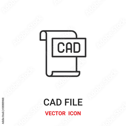 cad file icon vector symbol. cad file symbol icon vector for your design. Modern outline icon for your website and mobile app design.