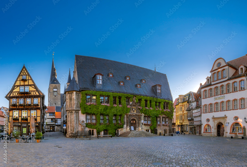 Fototapeta Old Town Hall at the historic City Quedlinburg, Germany