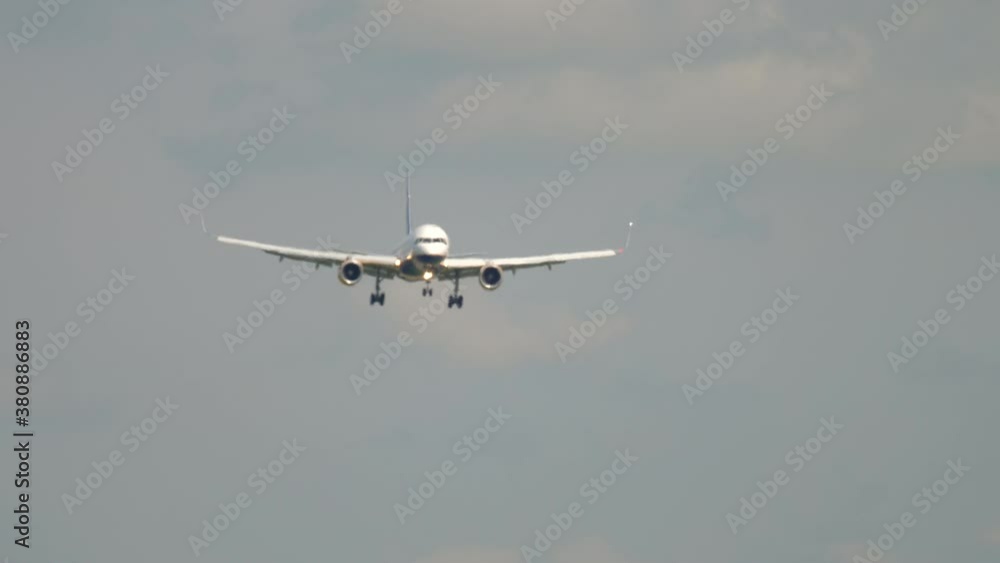 Airplane approaching for landing Airplane approaching for landing