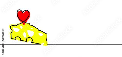  National Cheese Day, 4 June. American Cheese Month. Line pattern. Fun flat vector foot party sign. Piece of Cheese, holey cheese wedge, bloks, cubes and slices. Cute of cheeses icon. Cartoon.