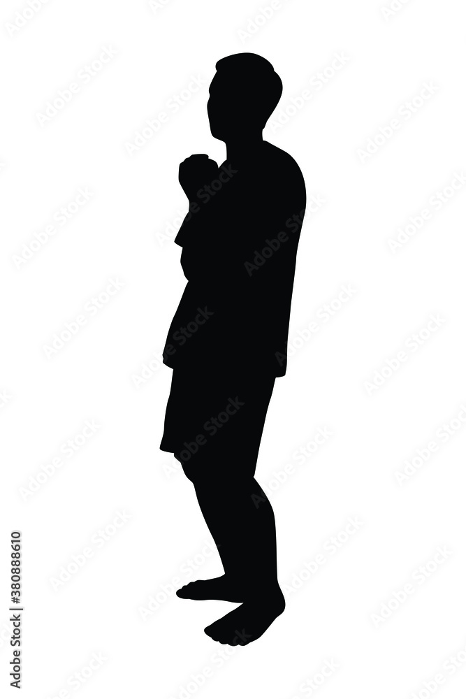 Psychiatric patient silhouette vector