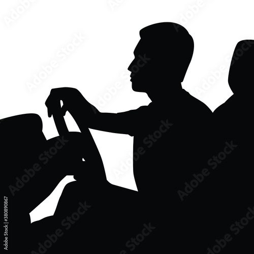 Car driver silhouette vector
