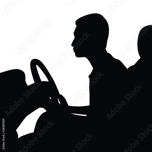 Car driver silhouette vector