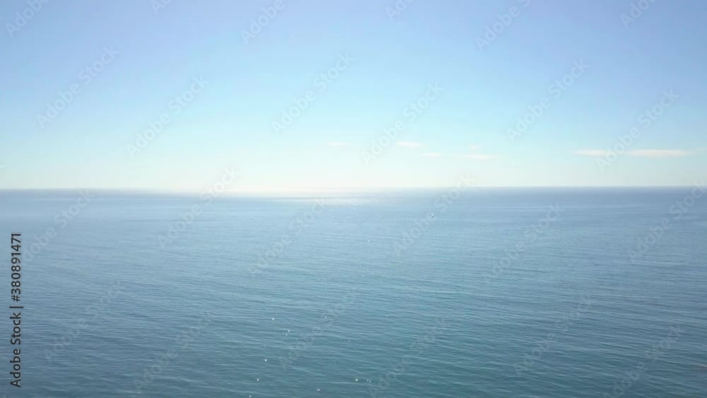 Drone shot of open ocean tilting up Drone shot of open ocean tilting up