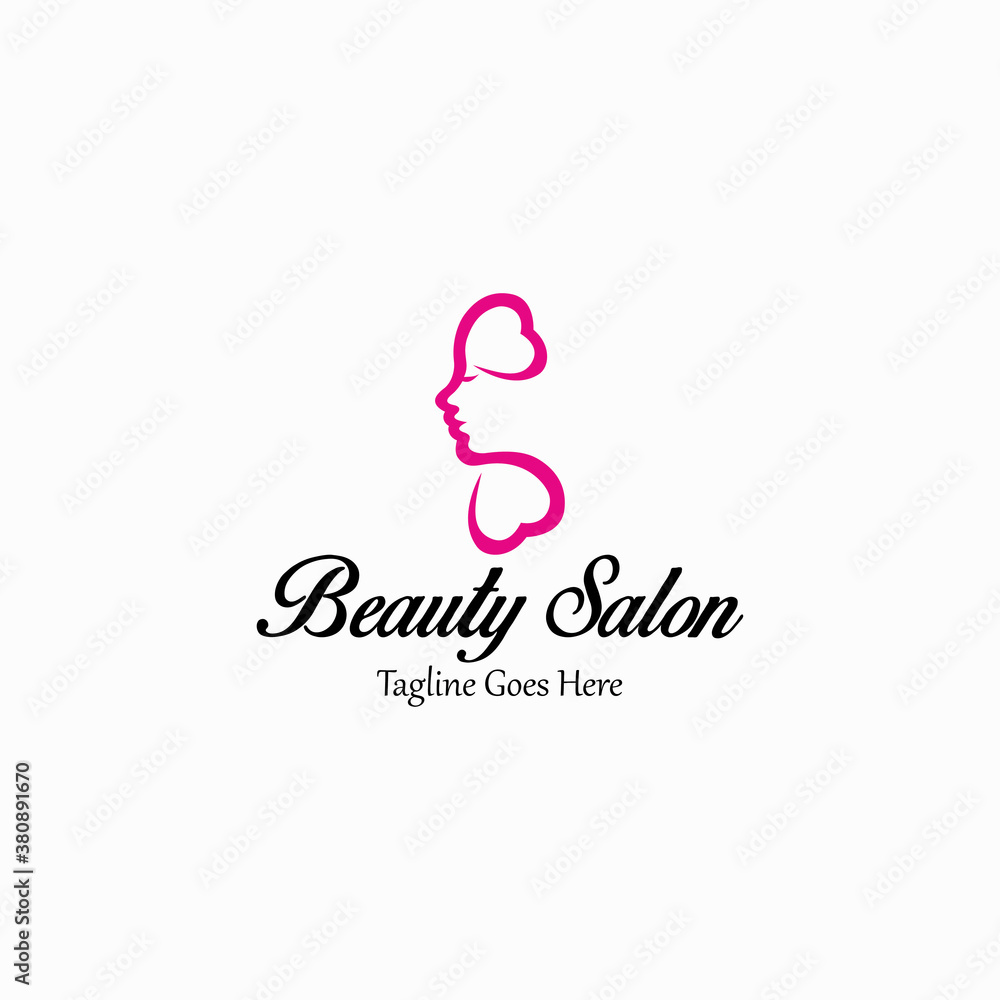 Beauty salon logo design template. Heart shape icon. Vector illustration Beauty salon logo design template. Heart shape icon. Vector illustration
