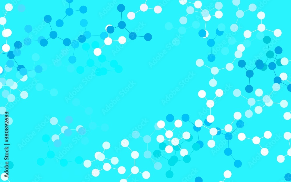 Light Blue, Green vector pattern with artificial intelligence network.