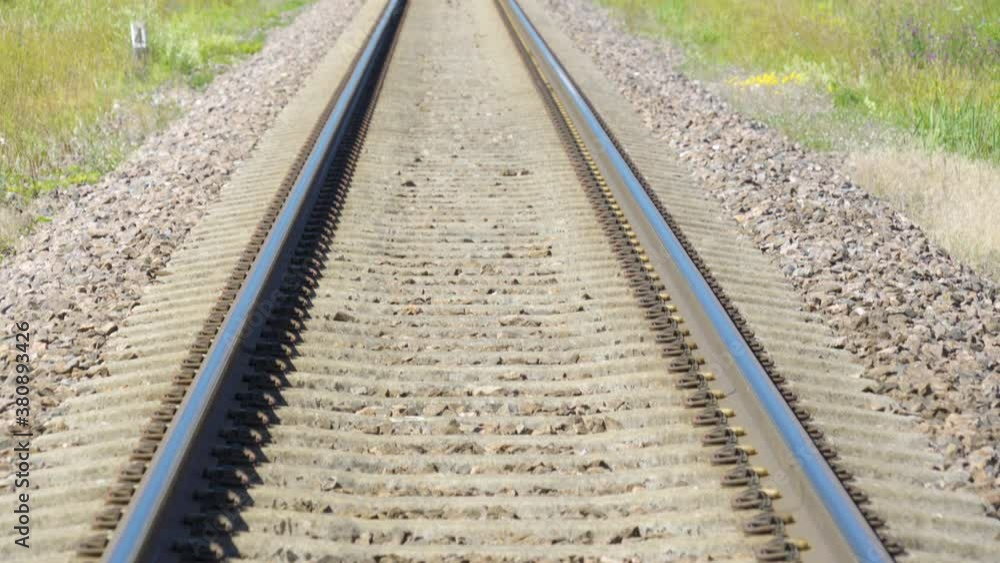The metal railroad for the train to pass by The metal railroad for the train to pass by