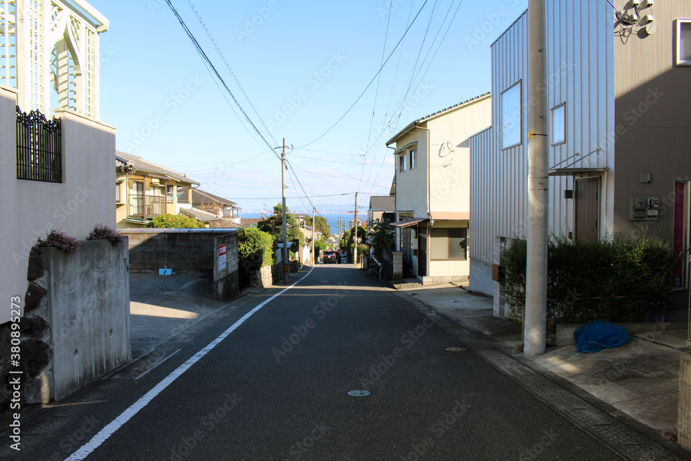 Empty housing or residential area around Beppu