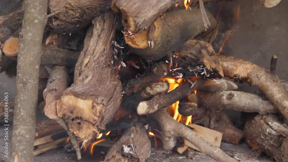 Grill fire slow motion. Grill fire slow motion.
