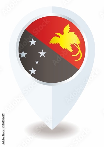 Flag of Papua New Guinea, location icon for Multipurpose, State of Papua New Guinea.