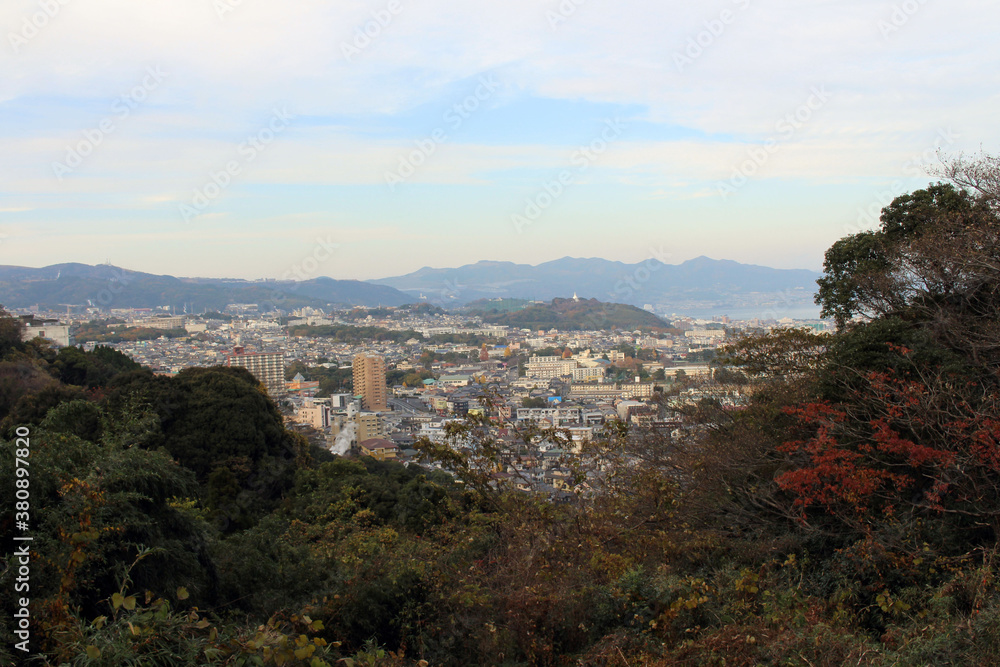 Overlook view of Beppu city in Oita