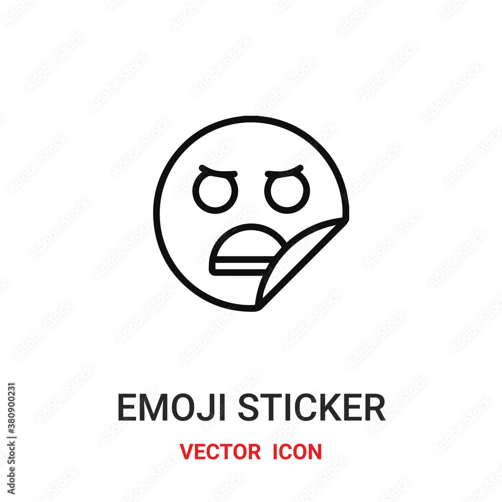 emoji sticker icon vector symbol. emoji sticker symbol icon vector for your design. Modern outline icon for your website and mobile app design.