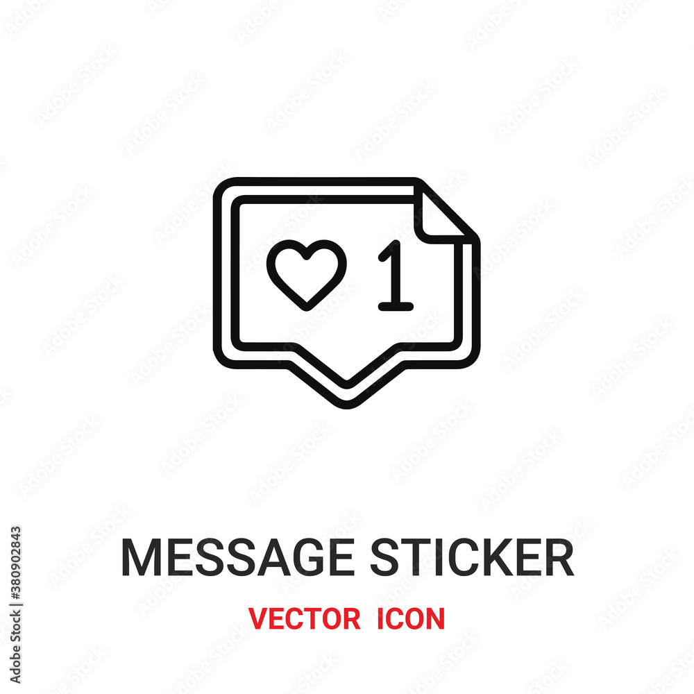 Message sticker vector icon. Modern, simple flat vector illustration for website or mobile app.Message symbol, logo illustration. Pixel perfect vector graphics Message sticker vector icon. Modern, simple flat vector illustration for website or mobile app.Message symbol, logo illustration. Pixel perfect vector graphics
