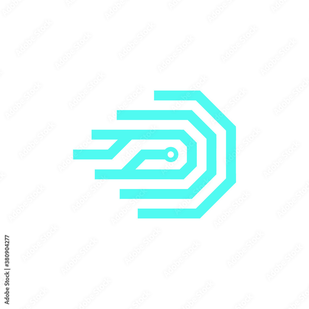 vector D logo line art alphabet icon technonogies illustrations vector D logo line art alphabet icon technonogies illustrations