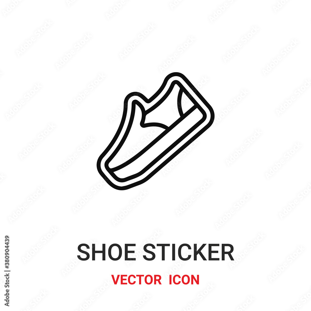 shoe sticker icon vector symbol. shoe sticker symbol icon vector for your design. Modern outline icon for your website and mobile app design. shoe sticker icon vector symbol. shoe sticker symbol icon vector for your design. Modern outline icon for your website and mobile app design.