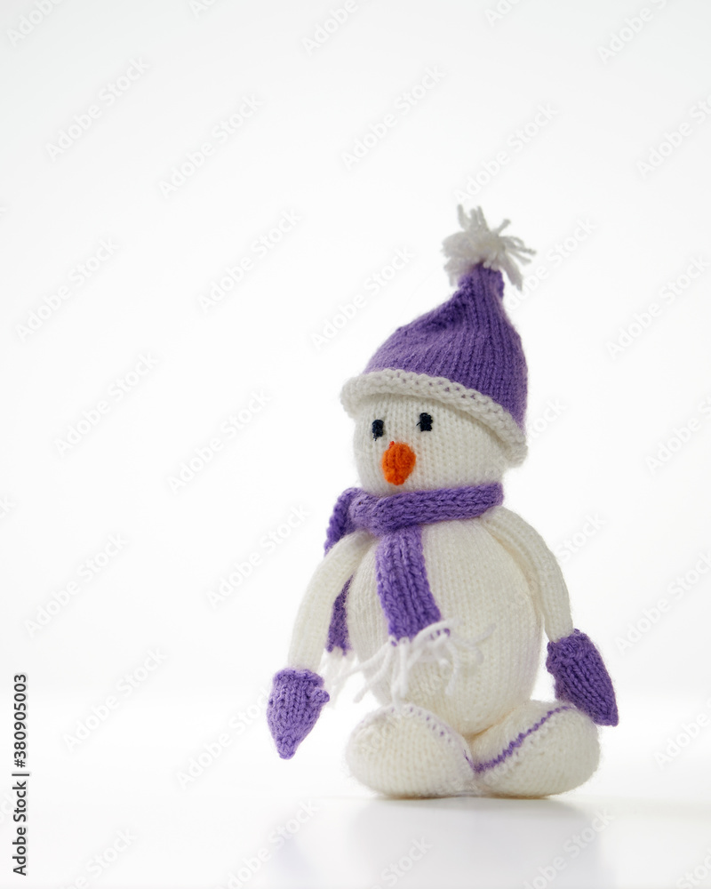 Christmas snowman made of wool. Christmas snowman made of wool.