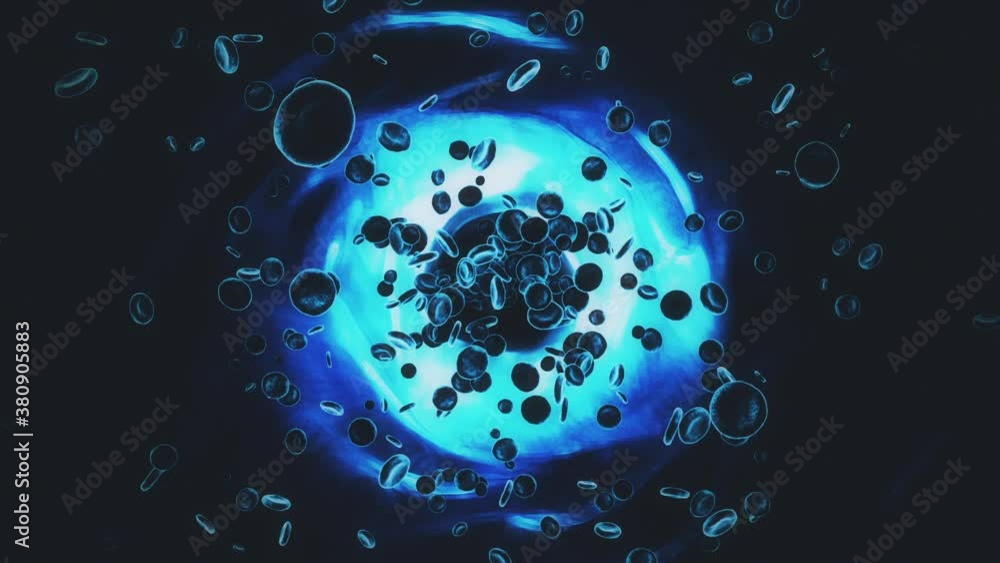 red blood cells in an artery, flow inside body, medical human health