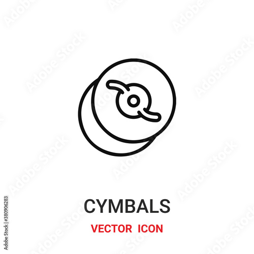 cymbals icon vector symbol. cymbals symbol icon vector for your design. Modern outline icon for your website and mobile app design.