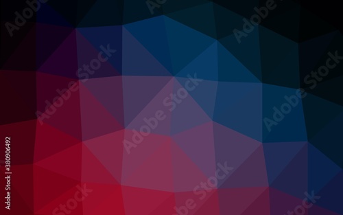 Dark Blue, Red vector shining triangular template. Shining illustration, which consist of triangles. Template for your brand book.